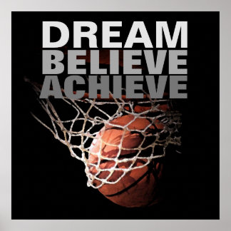 Poster Rêver croire atteindre le basket-ball