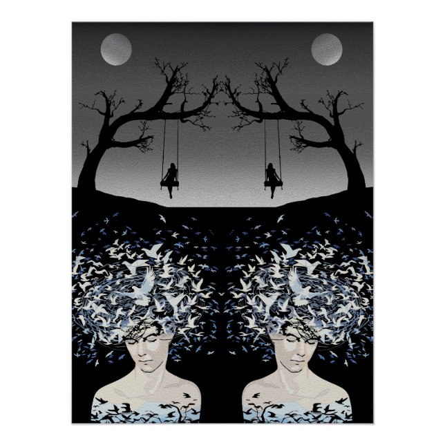 Poster Rêves au Clair de Lune : Liberté et Solitude (Devant)
