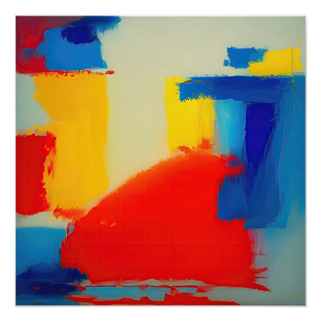 Poster "Rêves de Cobalt" Art Abstrait (Devant)