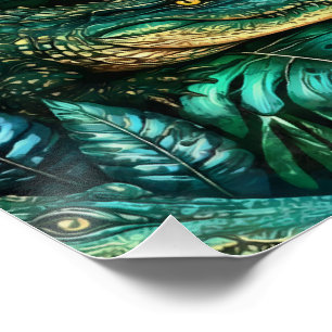Poster Rêves de jungle de crocodile Motif de surface sans