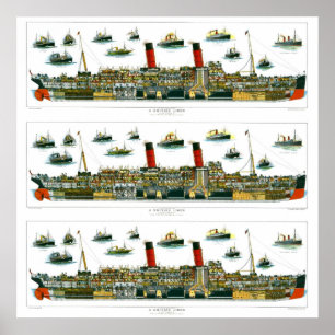 Poster Revêtement d'océan britannique de lithographie