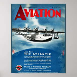 Poster Revue de couverture de l'avion vintage Aviation