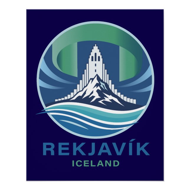 Poster Reykjavik Islande Europe (Devant)