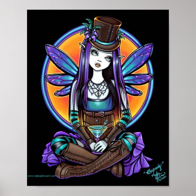 Poster "Rhapsody" Gothique Absinthe Fairy Art (Devant)