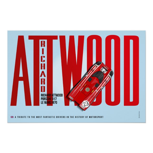 Poster Richard Attwood P 917 Hommage (Devant)