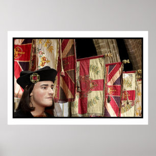 Poster Richard III et drapeaux de cathédrale de Leicester