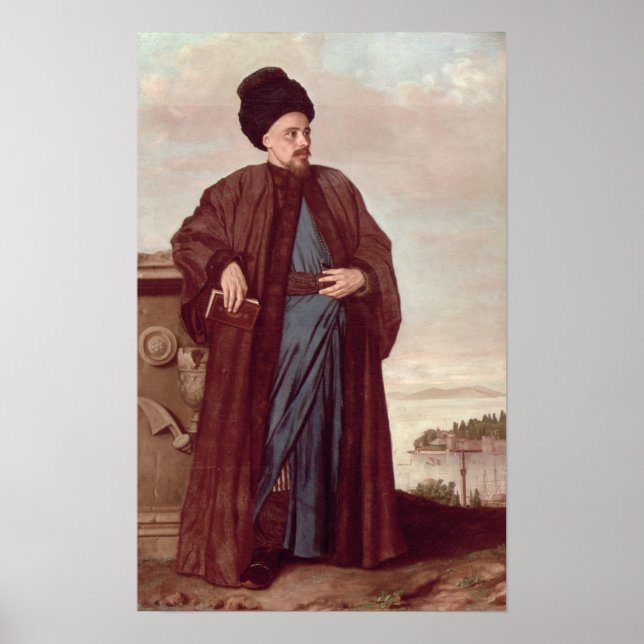 Poster Richard Pococke en costume oriental, 1738 (Devant)