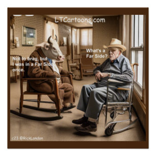 Poster Rick London Retraité Far Side Vache Aime Se Vanter