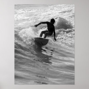 Poster Riding The Wave Grayscale