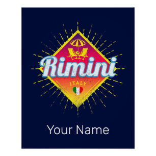 Poster Rimini Emilia Romagne Italie Retro Sunset Vintage