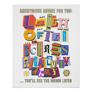 Poster Rire Souvent - Typographie Positive Citation Desig