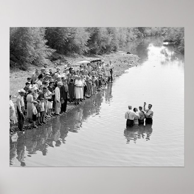 Poster River Baptism, 1940. Photo vintage (Devant)