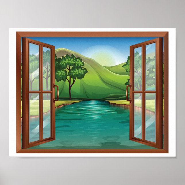 Poster "River Through An Open Window" (Devant)
