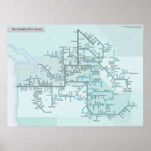 Poster Rivière Columbia 18 po x 24 po