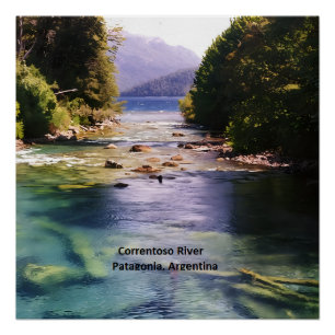 Poster Rivière Correntoso, Patagonie, Argentine,