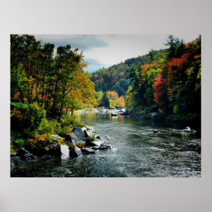 Poster Rivière dans l'automne - Ohiopyle, PA