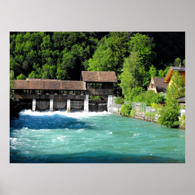 Poster Rivière Interlaken à l'ouest en Suisse (Devant)