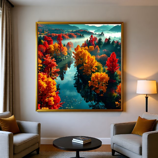 Poster Rivière Sérène Rivage Reflet Nature Art (Créateur téléchargé)