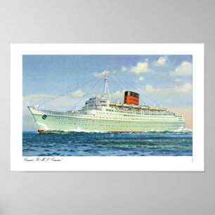 Poster RMS Caronia en mer