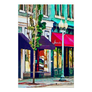 Poster Roanoke VA Street Avec Restaurant