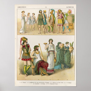 Poster Robe grecque, de 'Trachten der Voelker', 1864