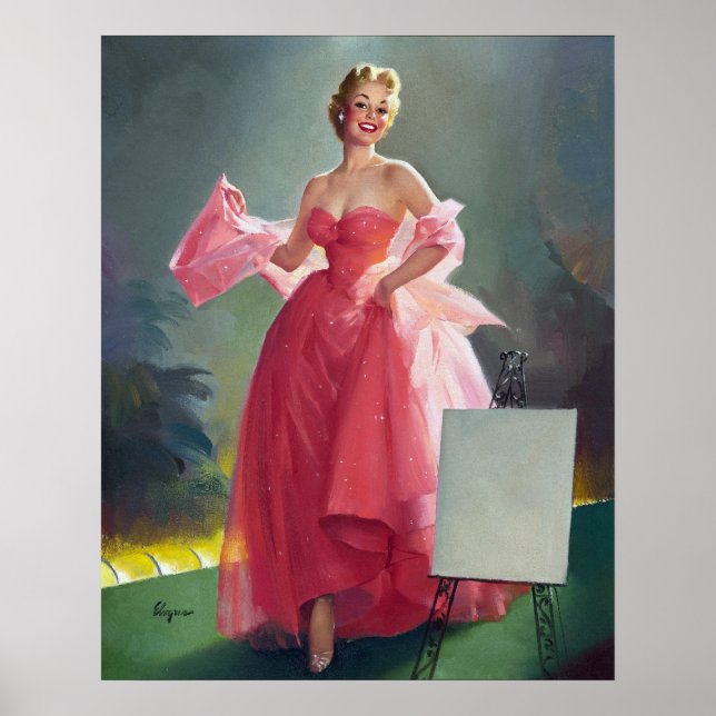 Poster Robe rouge vers le haut (Devant)