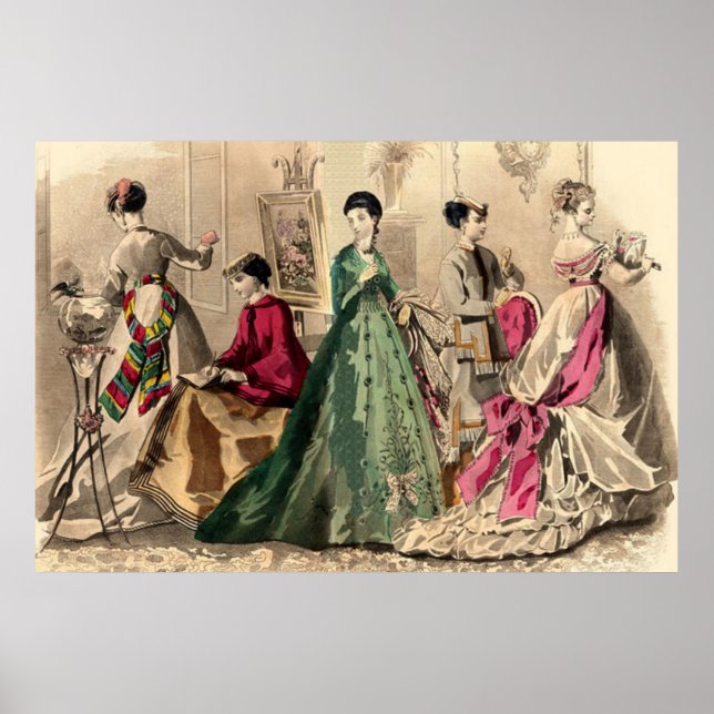 Poster Robe Victorienne Avec Bow Rose (Devant)