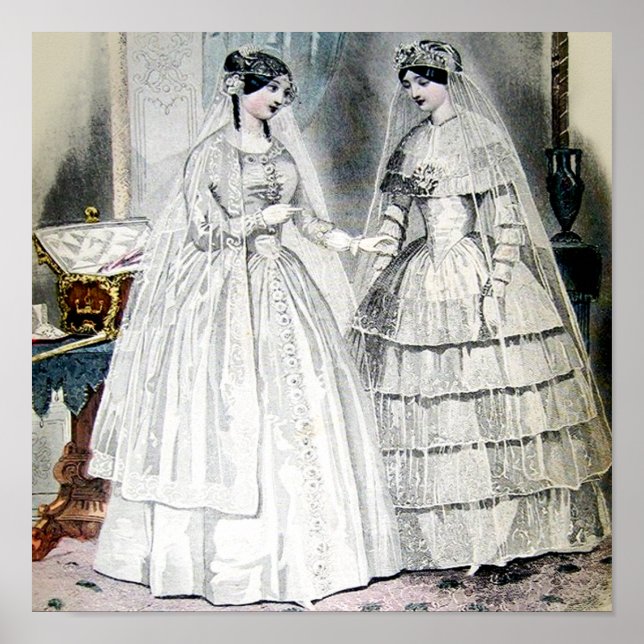 Poster Robes de mariée blanc antique (Devant)