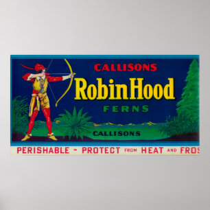 Poster Robin Hood Fern LabelÉtat de Washington