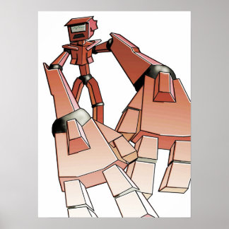 Poster Robot avec mains dépassées