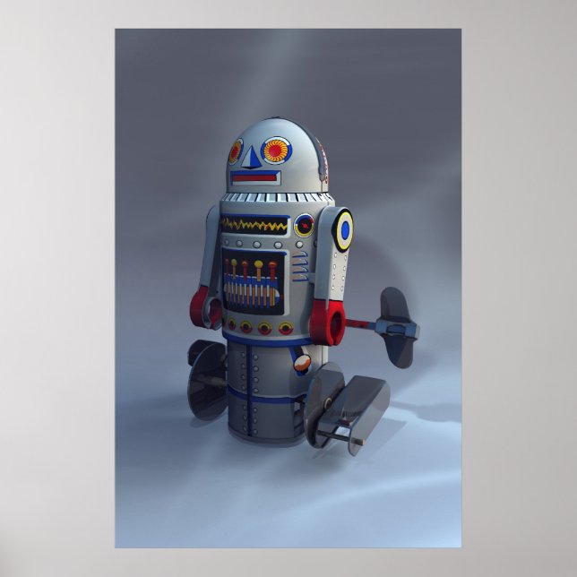 Poster Robot de jouets rétro Numéro 7 Imprimer (Devant)
