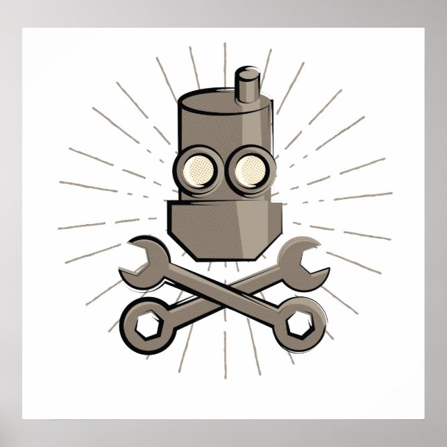 Poster Robot pirate - Jolly roger - Variante 01 (Devant)