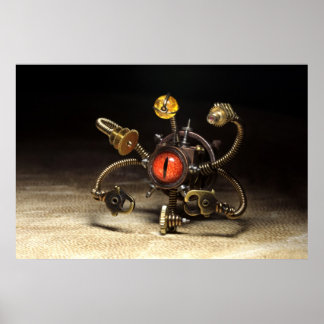 Poster Robot porte-parole Steampunk