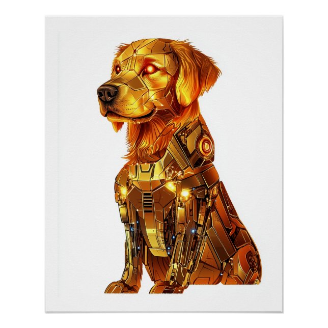 Poster Robot Retriever - Chien Méca Futuriste (Devant)