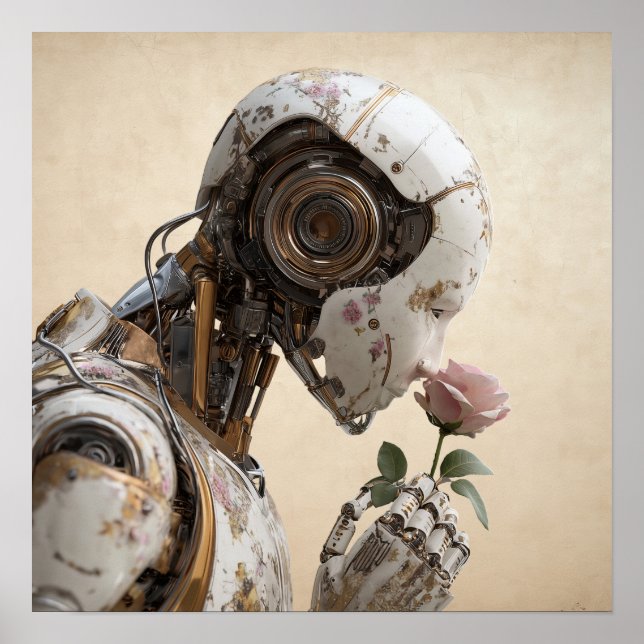 Poster Robot & Rose Solarpunk (Devant)