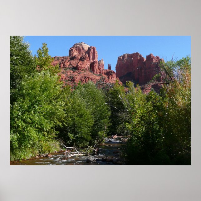 Poster Rocher de la cathédrale et ruisseau à Sedona Arizo (Devant)