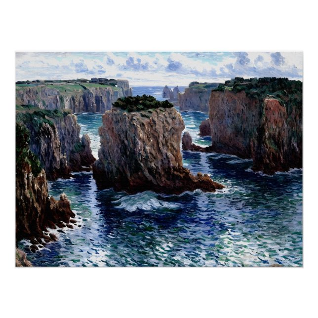 Poster Rochers à Port-Goulphar, Belle-Île (Devant)