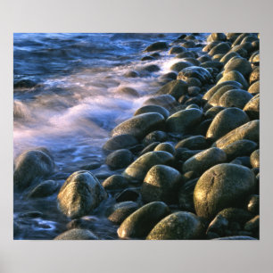 Poster Roches et toile de vague