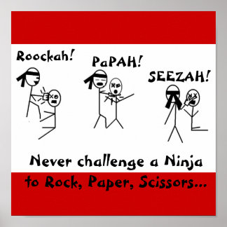 Poster Rock, Papier, Ciseaux NINJA !