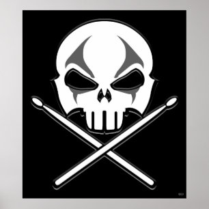 Poster Rock & Roll Poster Drummer en métal lourd P