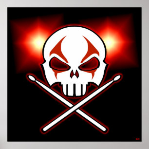 Poster Rock & Roll Poster Drummer en métal lourd P
