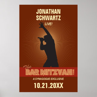 Poster rock Star Bar Mitzvah en Brown