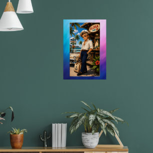 Poster Rockachibi Bruce Aurore Vintage