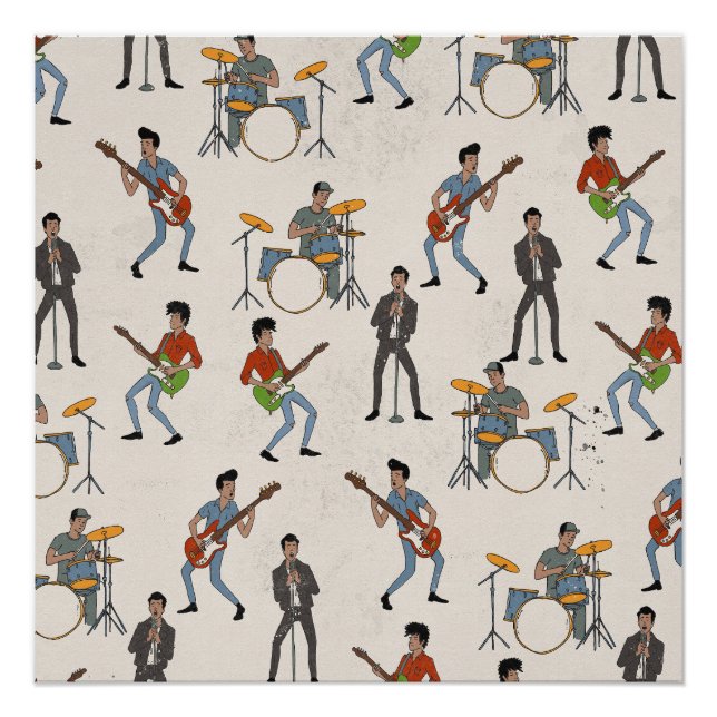 Poster Rockeurs Hillbill Vintage (Devant)