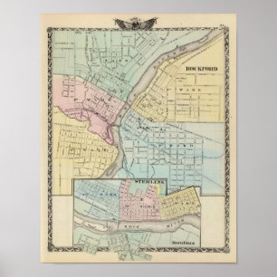 Poster Rockford, Sterling et Rock Falls