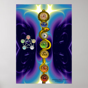 POSTER RODE D'ASCLEPIUS 7 CHAKRAS, YOGA, ÉNERGIE SPIRITUE