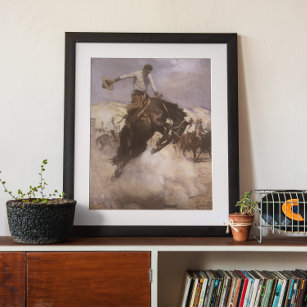 Poster Rodeo Cowboy vintage, Breezy Riding par WHD Koerne