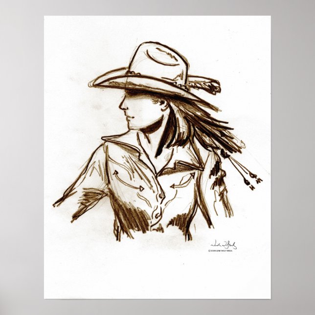 Poster Rodeo Cowgirl (Devant)