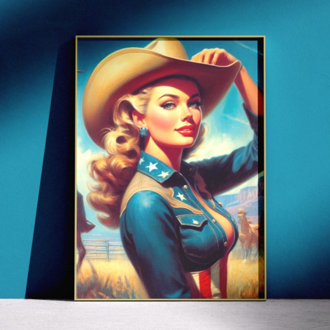 Poster Rodeo Pin-up Vintage (Créateur téléchargé)