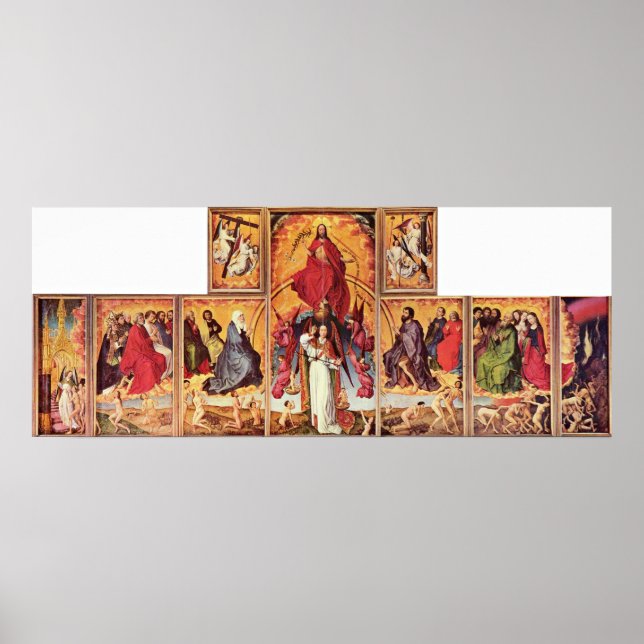 Poster Rogier van der Weyden - Autel du jugement Dernier (Devant)